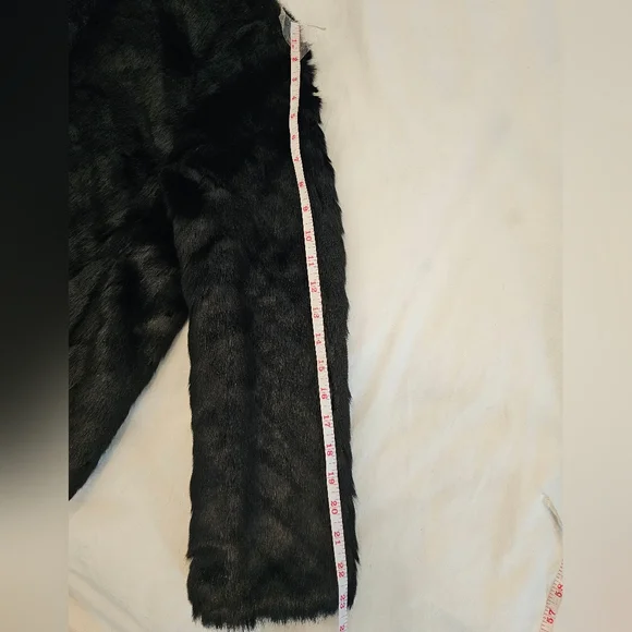 H&M Ladies Faux Fur Jacket Black XS - Picture 8 of 9